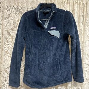 Patagonia Navy Blue Snap T Pullover Fleece Sweater